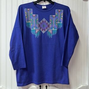 90s Native American Western Shirt L Vintage Navajo Aztec